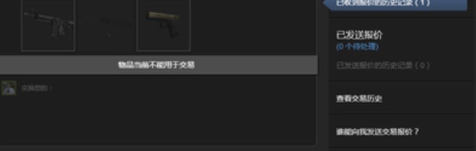 csgo物品当前不能用于交易什么意思