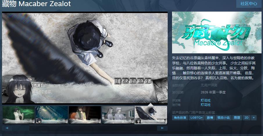 悬疑AVG《藏物》Steam页面上线